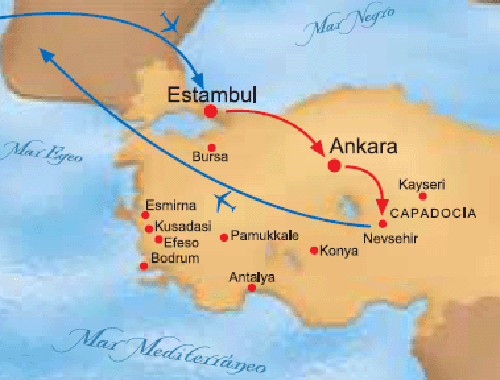 tour turquia mapa